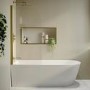 Freestanding Shower Bath Single Ended Left Hand Corner with Brass Bath Screen 1800 x 800mm - Amaro