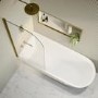 Freestanding Shower Bath Single Ended Left Hand Corner with Brass Bath Screen 1800 x 800mm - Amaro