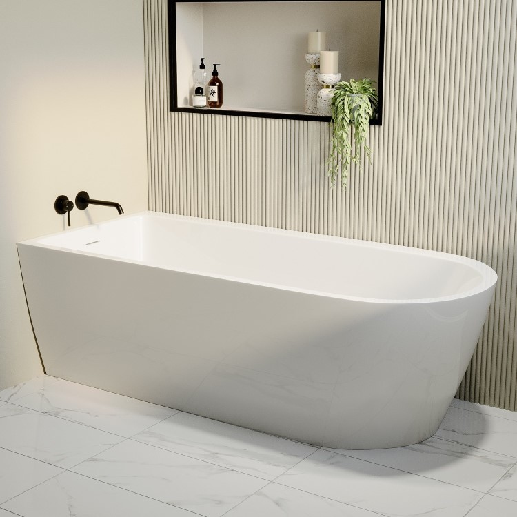 Freestanding Single Ended Left Hand Corner Bath 1800 x 800mm - Amaro
