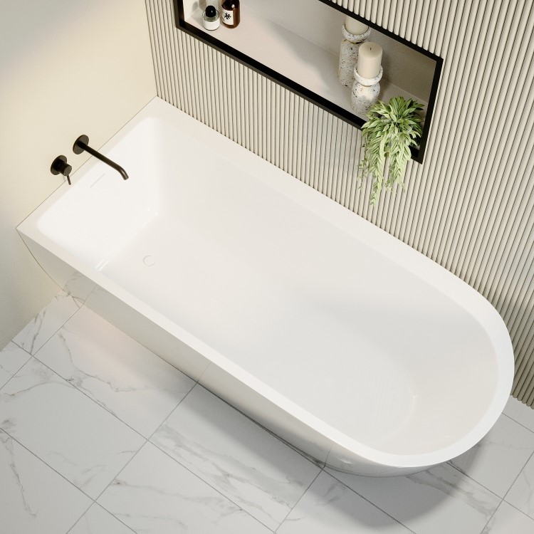 Freestanding Single Ended Left Hand Corner Bath 1800 x 800mm - Amaro