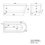 Freestanding Single Ended Left Hand Corner Bath 1800 x 800mm - Amaro