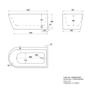 Freestanding Shower Bath Single Ended Right Hand Corner with Chrome Bath Screen 1500 x 800mm - Amaro