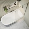 Freestanding Shower Bath Single Ended Right Hand Corner with Chrome Bath Screen 1650 x 800mm - Amaro