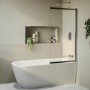 Freestanding Single Ended Right Hand Corner Shower Bath with Chrome  Sliding  Bath Screen 1650 x 800mm - Amaro