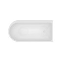 Freestanding Single Ended Right Hand Corner Shower Bath with Black Grid Bath Screen 1650 x 800mm - Amaro