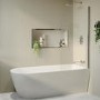 Freestanding Shower Bath Single Ended Right Hand Corner with Chrome Bath Screen 1800 x 800mm - Amaro
