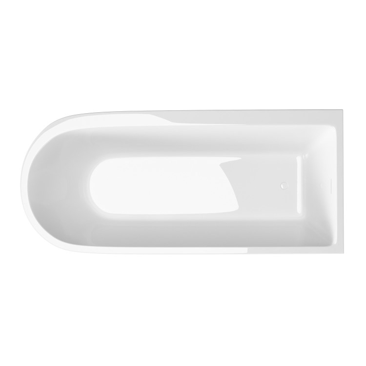 Freestanding Shower Bath Single Ended Right Hand Corner with Black Bath Screen 1800 x 800mm - Amaro