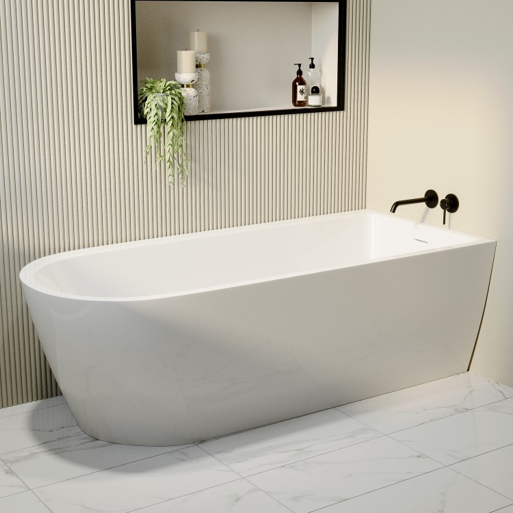 Freestanding Single Ended Right Hand Corner Bath 1800 x 800mm - Amaro