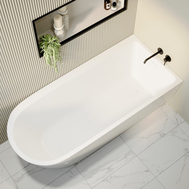 Freestanding Single Ended Right Hand Corner Bath 1800 x 800mm - Amaro