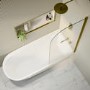 Freestanding Shower Bath Single Ended Right Hand Corner with Brass Bath Screen 1800 x 800mm - Amaro
