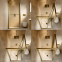 800x800mm Brushed Brass Square Sliding In-Fold Shower Enclosure 6mm Glass - Apollo