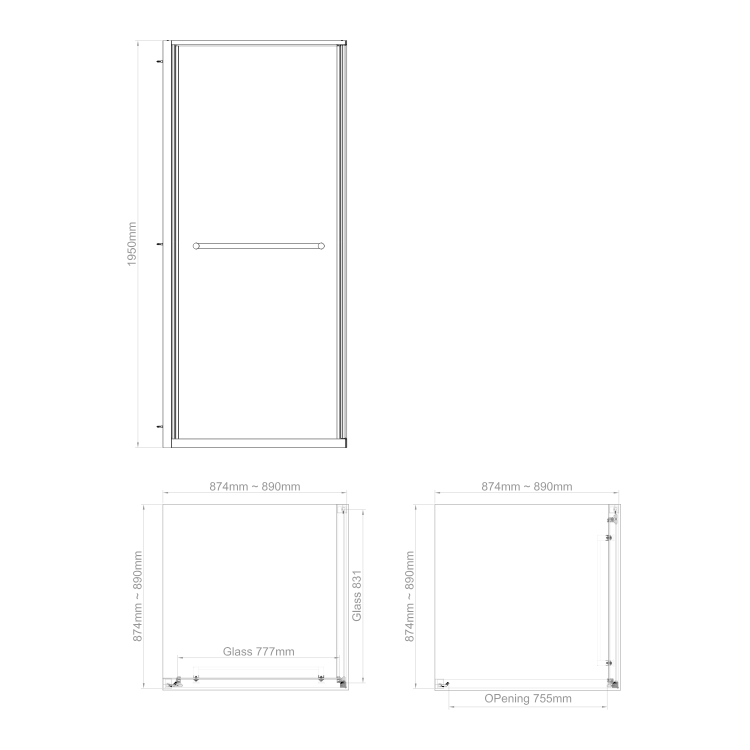 900x900mm Brushed Brass In-Fold Sliding Shower Enclosure 6mm Glass and Shower Tray - Apollo