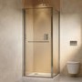 800x800mm Chrome In- Fold Sliding Shower Enclosure 6mm Glass with Shower Tray - Apollo