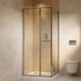 900x900mm Chrome In-Fold Sliding Shower Enclosure 6mm Glass and Shower Tray - Apollo