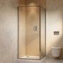 900x900mm Chrome In-Fold Sliding Shower Enclosure 6mm Glass and Shower Tray - Apollo