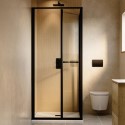BUN/APOIFMB800/97147 800x800mm Black In-Fold Sliding Shower Enclosure 6mm Glass - Apollo
