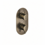 Antique Brass 2 Outlet Wall Mounted Thermostatic Mixer Shower Set with Integrated Hand Shower - Arissa