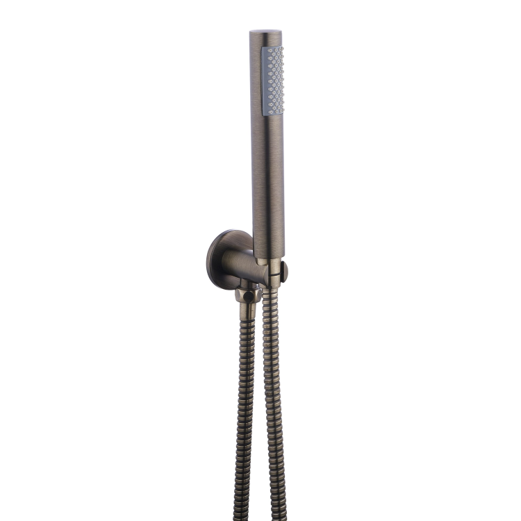 Antique Brass 2 Outlet Wall Mounted Thermostatic Mixer Shower Set with Integrated Hand Shower - Arissa