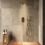 Brushed Bronze 2 Outlet Wall Mounted Thermostatic Mixer Shower Set with Hand Shower - Arissa