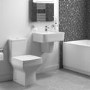 Modern Square Toilet and Basin Bathroom Suite with Wall Mount Sink