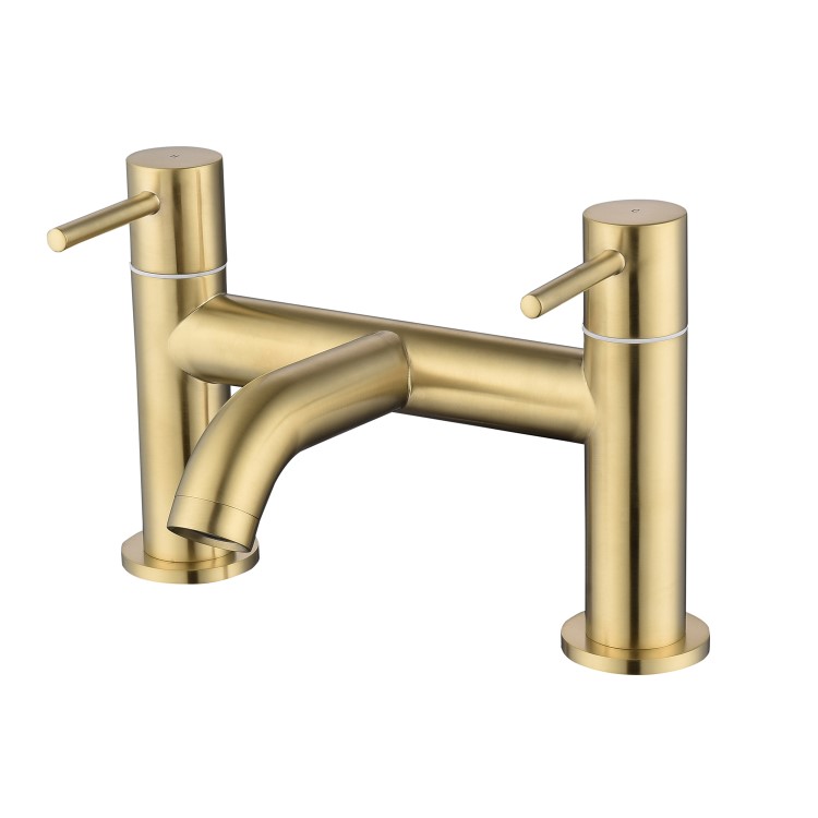 Brushed Brass basin tap and bath filler tap pack - Arissa