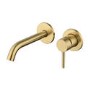 Brushed brass wall mounted basin tap and wall mounted bath filler tap pack - Arissa