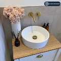 Brushed Brass Wall Mounted Basin Mixer Tap - Arissa