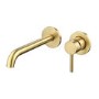 Brushed brass wall mounted basin tap and wall mounted bath filler tap pack - Arissa