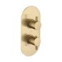 Brushed Brass Single Outlet Wall Mounted Thermostatic Mixer Shower Set - Arissa