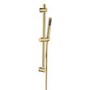 Brushed Brass Dual Outlet Wall Mounted Thermostatic Mixer Shower with Hand Shower & Diverter - Arissa