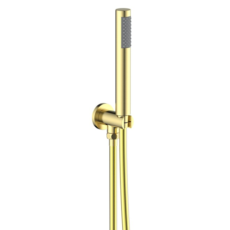 ONLY OPENED - Brushed Brass 2 Outlet Thermostatic Bath Mixer Shower Set With Hand Shower and Bath Filler Spout - Arissa