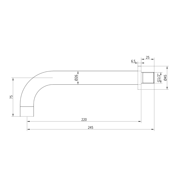 Brushed Brass 2 Outlet Thermostatic Bath Mixer Shower Set With 250mm Wall Mounted Shower Head and Bath Filler Spout - Arissa