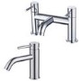 Chrome basin tap and bath filler tap pack - Arissa