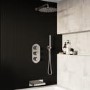 Chrome 3 Outlet Wall Mounted Thermostatic Mixer Shower Set With Hand Shower and Bath Filler Spout - Arissa