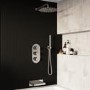 Chrome Triple Outlet Wall Mounted Thermostatic Mixer Shower Set With Hand Shower and Bath Filler Spout - Arissa