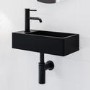 Black Round Bottle Trap and Cloakroom Basin Tap Set - Arissa