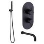 Black 1 Outlet Concealed Thermostatic Shower Valve with Dual Control - Arissa