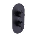 A2/ARIMB010 GRADE A2 - Black 1 Outlet Concealed Thermostatic Shower Valve with Dual Control - Arissa