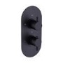 Black 2 Outlet Thermostatic Bath Mixer Shower Set With Hand Shower and Bath Filler Spout - Arissa