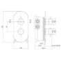 Black 2 Outlet  Wall Mounted Thermostatic Mixer Shower Set with Hand Shower - Arissa