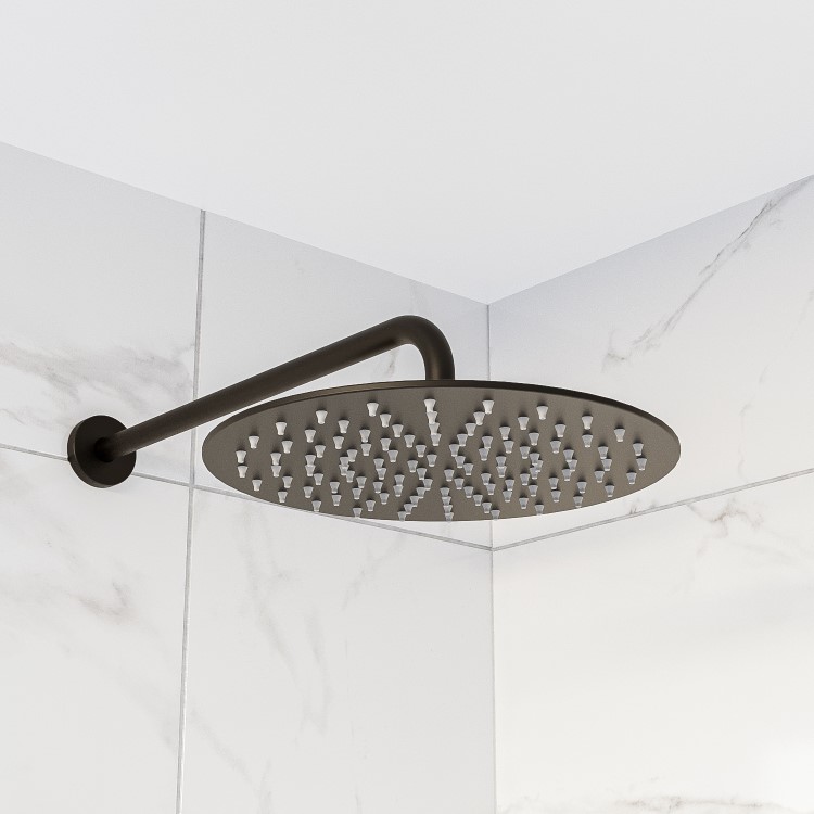 Black 2 Outlet  Wall Mounted Thermostatic Mixer Shower Set with Hand Shower - Vance