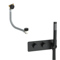 Black 2 Outlet Thermostatic Mixer Shower Set with Overflow Bath Filler - Arissa