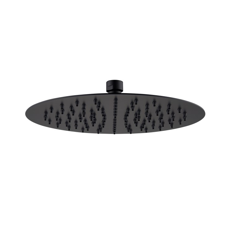 Black 2 Outlet Thermostatic Mixer Shower Set With 250mm Wall Mounted Shower Head and Hand Shower - Arissa