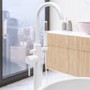 GRADE A1 - White Freestanding Bath Shower Mixer Tap - Arissa