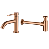 Bronze Round Bottle Trap and Cloakroom Basin Tap Set - Arissa Bronze Round Bottle Trap and Cloakroom Basin Tap Set - Arissa