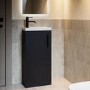 400mm Black Freestanding Cloakroom Vanity Unit with Basin and Black Handle - Ashford