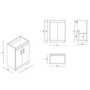 600mm Black Freestanding Vanity Unit with Basin and Black Handles - Ashford