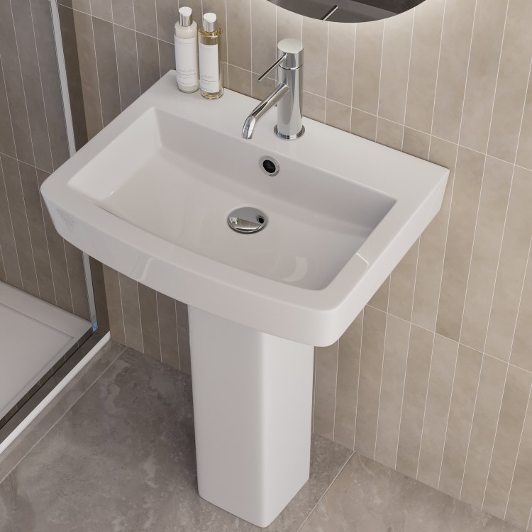 Modern Pedestal Basin 570mm - Ashford