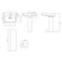Modern Pedestal Basin 570mm - Ashford