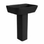 Matt Black Full Pedestal Basin with 1 Tap Hole 600mm - Atlanta